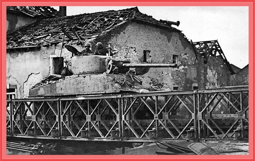 A Sherman Tank of the 761st Tank Battalion in action in Germany. The African American 761st, better known as the Black Panthers, arrived in Normandy, France in October 1944 and entered combat shortly after their landing.