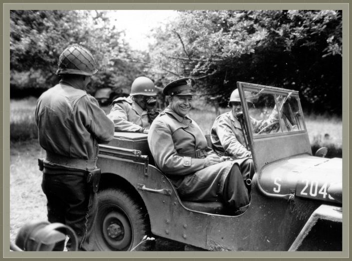 General Dwight D. Eisenhower in the American sector during the liberation of Lower Normandy in 1944 writes that the jeep was "one of the six most vital" US vehicles to win the war.