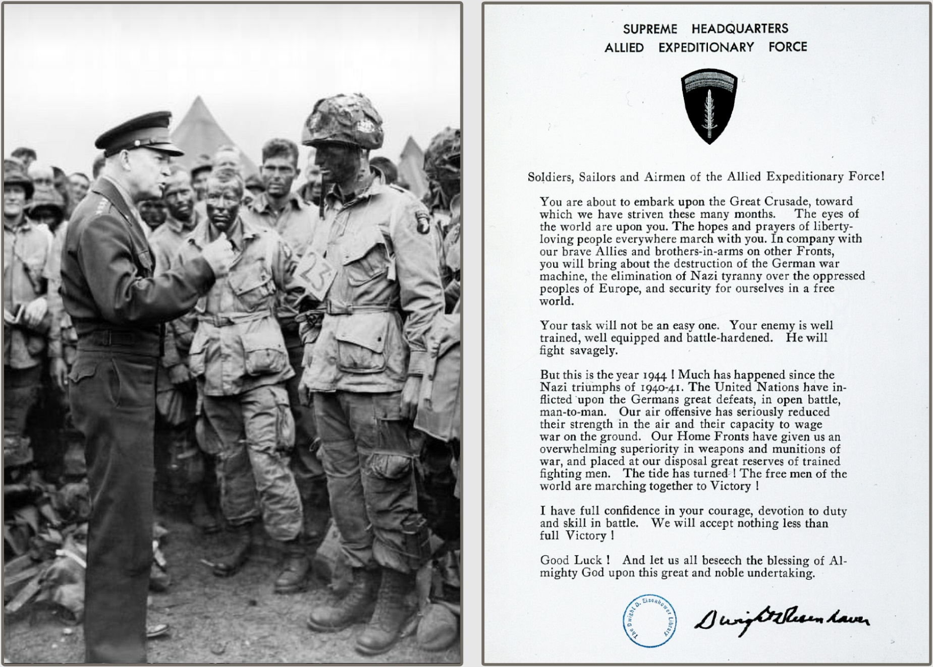 Dwight D. Eisenhower: Soldiers, Sailors and Airmen of the Allied Expeditionary Force! ...